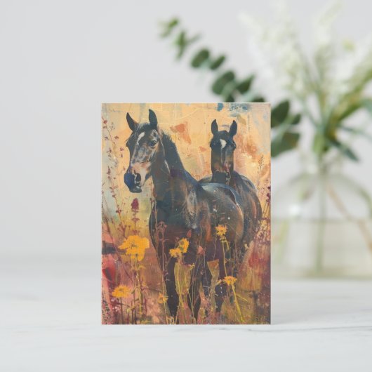 wilde paardenweide briefkaart (Staand voorkant)