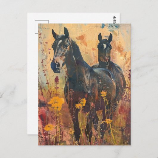 wilde paardenweide briefkaart (Voorkant / Achterkant)