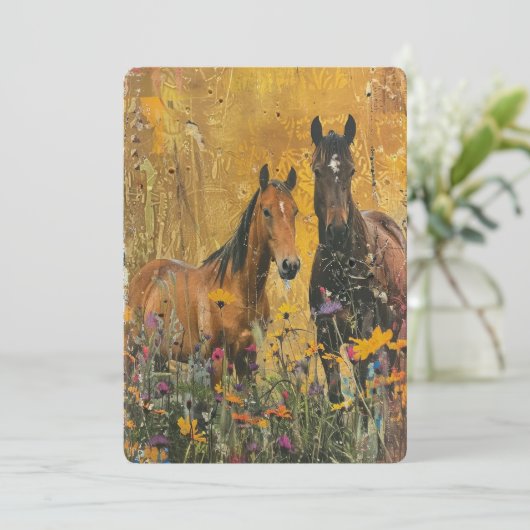 wilde paardenweide kaart (Staand voorkant)