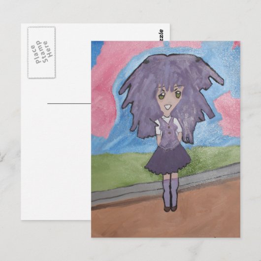 "Wilde Paars" Briefkaart (Voorkant / Achterkant)