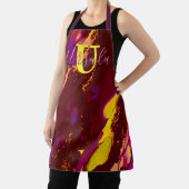 Wilde Paars en Fuscia Alcohol Ink Apron Schort (Insitu)