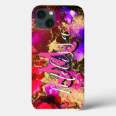 Wilde Paars en Fuscia Alcohol Ink Case-Mate iPhone Case (Achterkant)