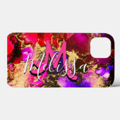 Wilde Paars en Fuscia Alcohol Ink Case-Mate iPhone Case (Achterkant (horizontaal))