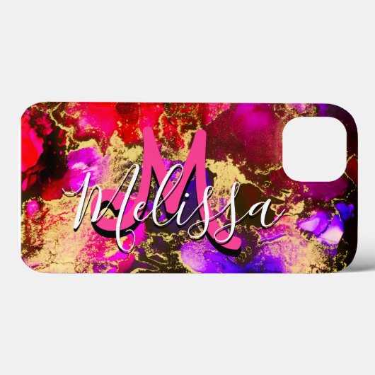 Wilde Paars en Fuscia Alcohol Ink Case-Mate iPhone Case (Achterkant (horizontaal))