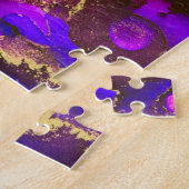 Wilde Paars en Fuscia Alcohol Ink Legpuzzel (Zijkant)