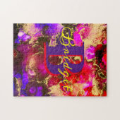 Wilde Paars en Fuscia Alcohol Ink Legpuzzel (Horizontaal)