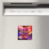 Wilde Paars en Fuscia Alcohol Ink Magneet (Insitu (Vaatwasser))