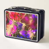 Wilde Paars en Fuscia Alcohol Ink Metal Lunch Box (Achterkant)