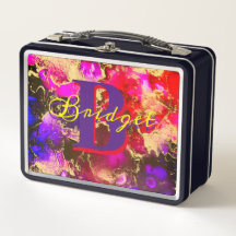 Wilde Paars en Fuscia Alcohol Ink Metal Lunch Box