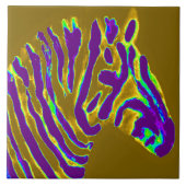 Wilde Paars Gold Stripe Zebra Tegeltje (Voorkant)