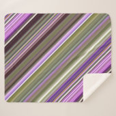 Wilde Paarse Asters Paarse en Groene Streep Sherpa Deken (Voorkant (horizontaal))