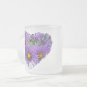 Wilde Paarse Asters Wilde Bloem Matglas Koffiemok (Voorkant links)