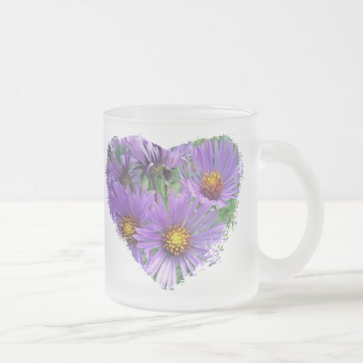 Wilde Paarse Asters Wilde Bloem Matglas Koffiemok (Rechts)