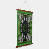Wilde Paarse bijenbalm Abstract Hangend Wandkleed (Gebogen)