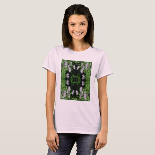 Wilde Paarse bijenbalm Abstract T-shirt (Voorkant volledig)
