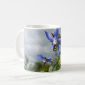Wilde Paarse-Blauwe Orchidee Elegantie Koffiemok (Voorkant links)