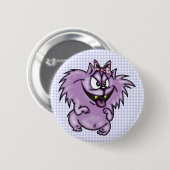 Wilde Paarse Cartoon Cat Ronde Button 5,7 Cm (Voorkant /achterkant)