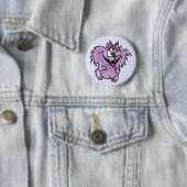 Wilde Paarse Cartoon Cat Ronde Button 5,7 Cm (In situ)