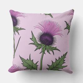 Wilde Paarse distel (roze) Kussen