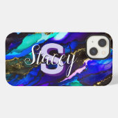 Wilde Paarse en Fuscia Alcohol Inkt iPhone Hoesje (Achterkant horizontaal)