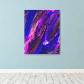 Wilde Paarse en Gold Alcohol Ink Painting Canvas Afdruk (Insitu (Houten vloer))