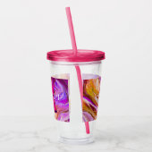 Wilde Paarse en Oranje kunststofwolk Acryl Drinkbeker (Links)