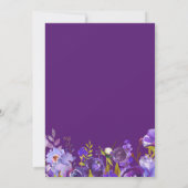 Wilde Paarse Floral Modern Geometric Lijst Wedding Kaart (Achterkant)