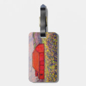 wilde paarse irissen bagagelabel (Achterkant verticaal)