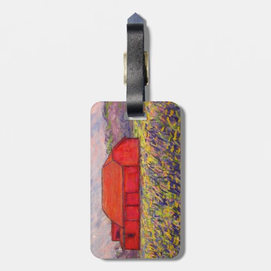 wilde paarse irissen bagagelabel (Achterkant verticaal)