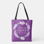 Wilde paarse kindertas tote bag (Achterkant)