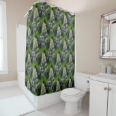 Wilde Paarse Lupine Floral Natuur Pattern Douchegordijn (In situ)