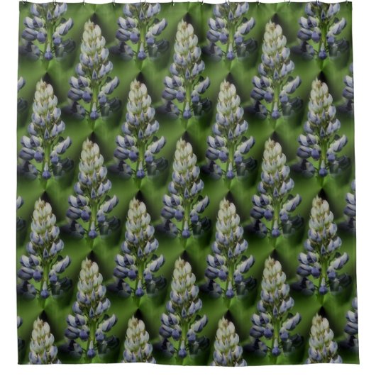 Wilde Paarse Lupine Floral Natuur Pattern Douchegordijn (Voorkant)