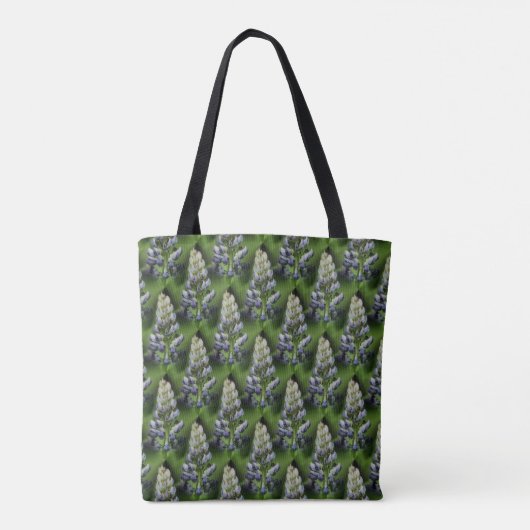 Wilde Paarse Lupine Floral Natuur Pattern Tote Bag (Achterkant)
