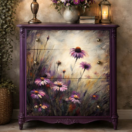 Wilde Paarse Margriet Decoupage Tissuepapier