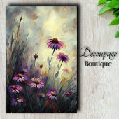Wilde Paarse Margriet Decoupage Tissuepapier