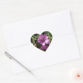 Wilde Paarse Ooievaarsbek Hart Sticker (Envelop)