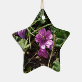 Wilde Paarse Ooievaarsbek Keramisch Ornament (Rechts)