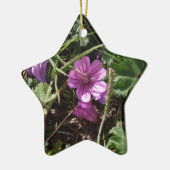 Wilde Paarse Ooievaarsbek Keramisch Ornament (Links)