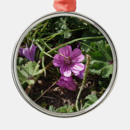 Wilde Paarse Ooievaarsbek Metalen Ornament
