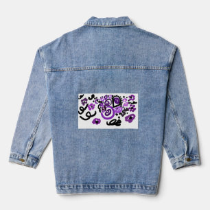 Wilde Paarse Pauw Denim Jacket
