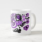 Wilde Paarse Pauw Grote Koffiekop (Voorkant rechts)