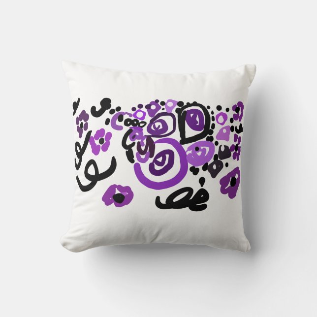 Wilde Paarse Pauw Kussen (Voorkant)