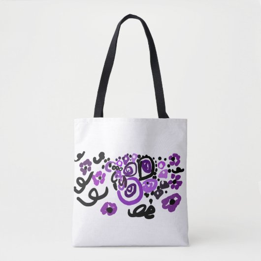 Wilde Paarse Pauw Tote Bag (Voorkant)