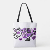 Wilde Paarse Pauw Tote Bag (Achterkant)