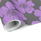 Wilde Paarse Rozen Chalkboard Cadeaupapier (Rol Hoek)