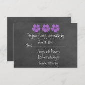 Wilde Paarse Rozen Chalkboard RSVP-kaarten RSVP Kaartje (Voorkant / Achterkant)