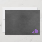 Wilde Paarse Rozen Chalkboard Weddenschap Kaart (Achterkant)