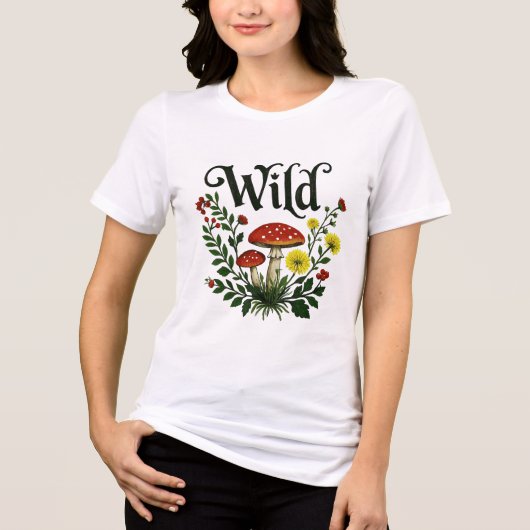 Wilde Paddenstoel Tri-Blend Shirt (Voorkant)
