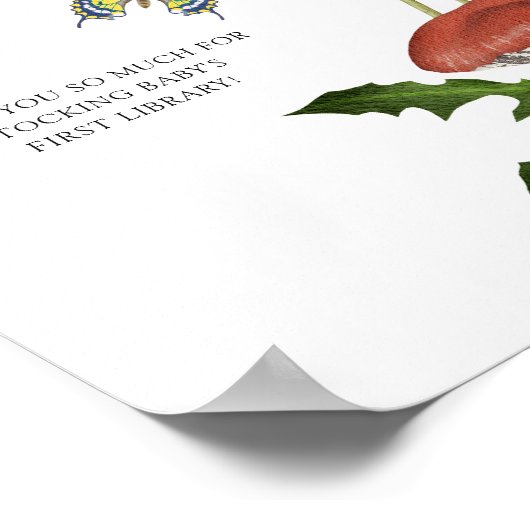 wilde paddenstoelen baby shower Boeken voor baby Poster (Hoek)