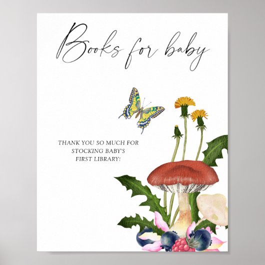 wilde paddenstoelen baby shower Boeken voor baby Poster (Voorkant)